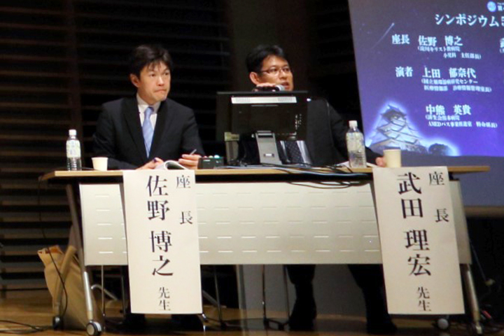 座長の佐野博之・淀川キリスト教病院小児科主任部長(左)と武田理宏・大阪大学医学部附属病院医療情報部准教授(右)
